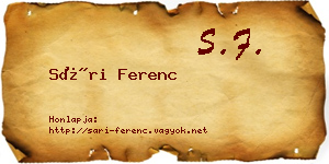 Sári Ferenc névjegykártya