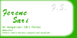 ferenc sari business card